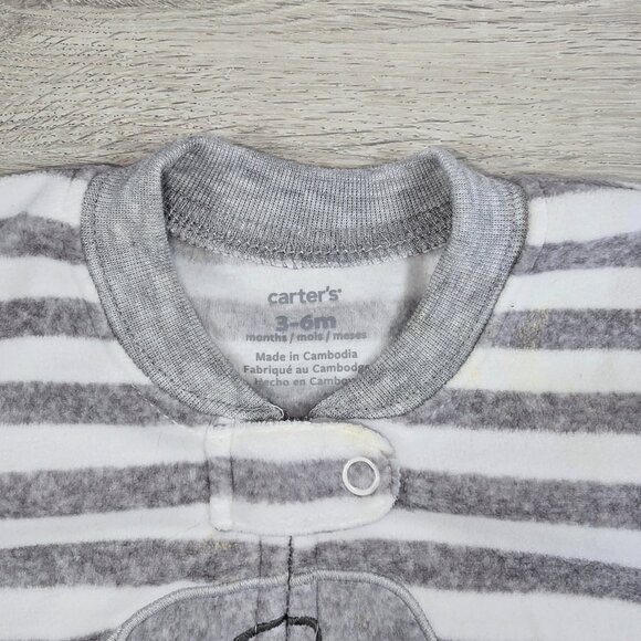 Carters Infant Sleep Sack Wearable Blankets 0-3 Mo & 3-6 Mo Gray Stripe Elephant - Picture 9 of 11